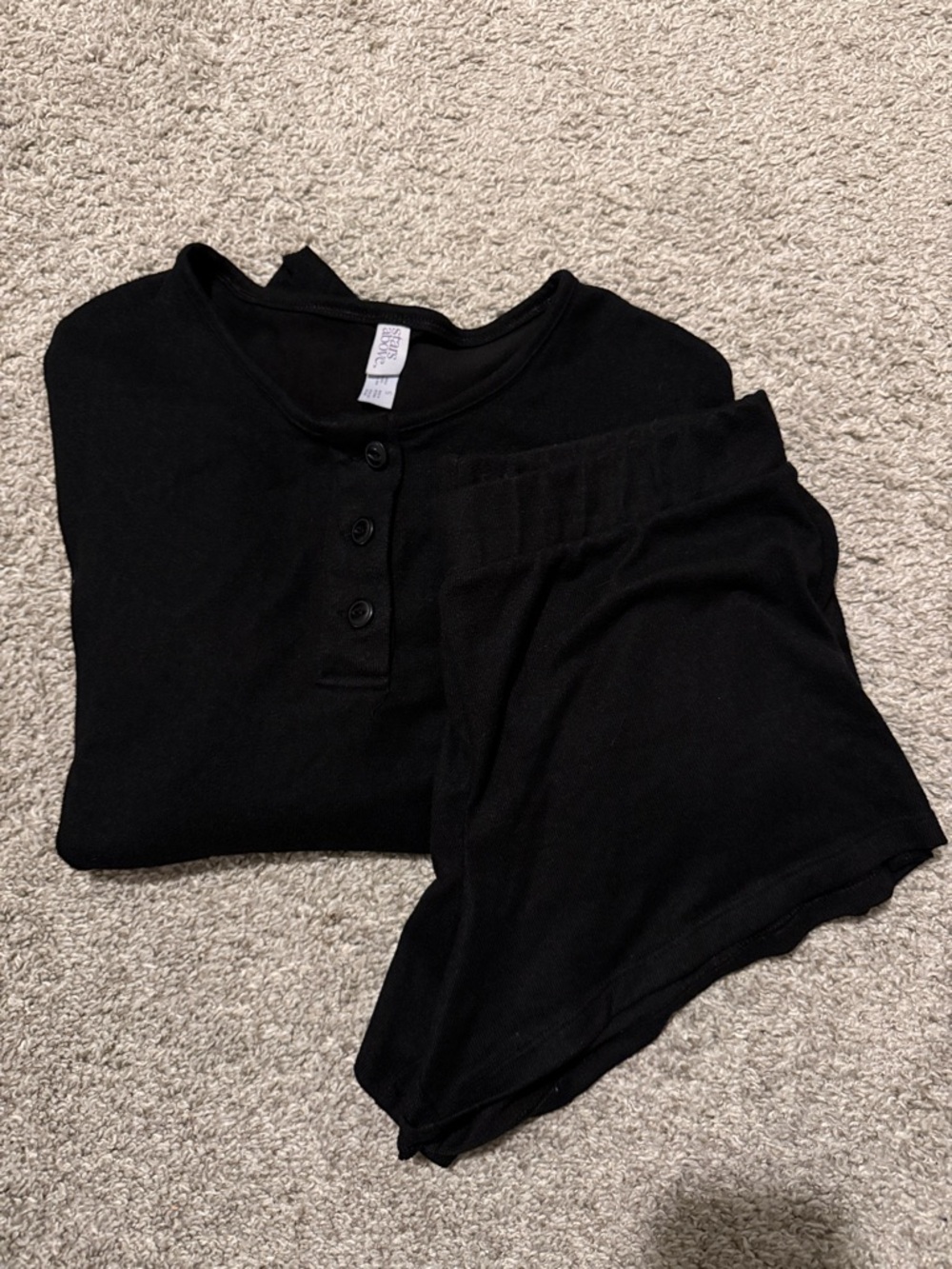 stars above Black Henley Lounge Set